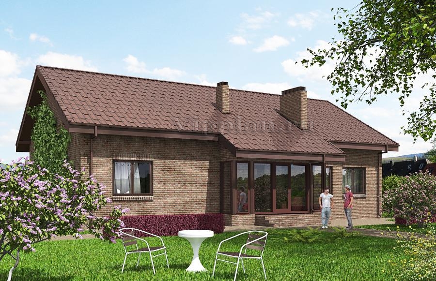 Проект одноэтажного дома с верандой